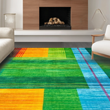 Ultra Soft Area Rug, Non Slip, Stain Resistant, Washable Area Rugs for Living Room, Bedroom, Serene Pastel Abstract Composition(Green)