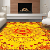Ultra Soft Area Rug, Non Slip, Stain Resistant, Washable Area Rugs for Living Room, Bedroom, Lively Ecliptic Color Fusion(Gold)