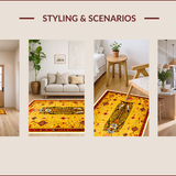 Ultra Soft Area Rug, Non Slip, Stain Resistant, Washable Area Rugs for Living Room, Bedroom, Vintage Boho Leopard Print(Yellow)