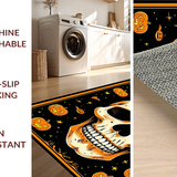 Ultra Soft Area Rug, Non Slip, Stain Resistant, Washable Area Rugs for Living Room, Bedroom, Cultural Ethnic Circle Design(Orange)
