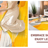 Ultra Soft Area Rug, Non Slip, Stain Resistant, Washable Area Rugs for Living Room, Bedroom, Rustic Sunshine Inspired Decor(Yellow)