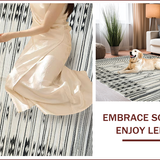 Ultra Soft Area Rug, Non Slip, Stain Resistant, Washable Area Rugs for Living Room, Bedroom, Elegant Monochrome Diamond Pattern(Black)