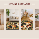 Ultra Soft Area Rug, Non Slip, Stain Resistant, Washable Area Rugs for Living Room, Bedroom, Charming Springtime Whimsy Design(Black)