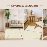 Ultra Soft Area Rug, Non Slip, Stain Resistant, Washable Area Rugs for Living Room, Bedroom, Serene Modern Circular Comfort(Beige)