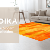 Ultra Soft Area Rug, Non Slip, Stain Resistant, Washable Area Rugs for Living Room, Bedroom, Contemporary Fuzzy Abstract Expression(Orange)