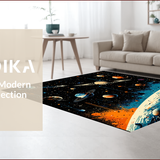 Ultra Soft Area Rug, Non Slip, Stain Resistant, Washable Area Rugs for Living Room, Bedroom, Educational Stellar Map Illustration(Blue)