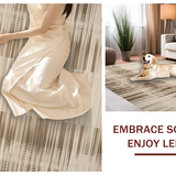 Ultra Soft Area Rug, Non Slip, Stain Resistant, Washable Area Rugs for Living Room, Bedroom, Eclectic Layered Patterned Appeal(Beige)