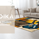 Ultra Soft Area Rug, Non Slip, Stain Resistant, Washable Area Rugs for Living Room, Bedroom, Chic Striking Melody Inspired Theme(Brown)