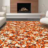 Ultra Soft Area Rug, Non Slip, Stain Resistant, Washable Area Rugs for Living Room, Bedroom, Rustic Colorful Picnic Inspiration(Orange)