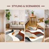 Ultra Soft Area Rug, Non Slip, Stain Resistant, Washable Area Rugs for Living Room, Bedroom, Elegant Subtle Gradient Waves(Beige)