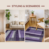 Ultra Soft Area Rug, Non Slip, Stain Resistant, Washable Area Rugs for Living Room, Bedroom, Sophisticated Plush Modern Interior Element(Purple)