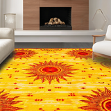 Ultra Soft Area Rug, Non Slip, Stain Resistant, Washable Area Rugs for Living Room, Bedroom, Dynamic Helios Burst Scheme(Yellow)