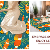 Ultra Soft Area Rug, Non Slip, Stain Resistant, Washable Area Rugs for Living Room, Bedroom, Lively Colorful Cartoon Pattern(Orange)