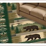 Ultra Soft Area Rug, Non Slip, Stain Resistant, Washable Area Rugs for Living Room, Bedroom, Rustic Earthy Patchwork Aesthetic(Green)