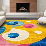 Ultra Soft Area Rug, Non Slip, Stain Resistant, Washable Area Rugs for Living Room, Bedroom, Contemporary Multi-Hued Pattern(Yellow)