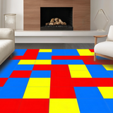 Bright Primary Color Interlocking Design(Red)