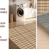 Ultra Soft Area Rug, Non Slip, Stain Resistant, Washable Area Rugs for Living Room, Bedroom, Rustic Cozy Houndstooth Design(Brown)