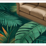 Ultra Soft Area Rug, Non Slip, Stain Resistant, Washable Area Rugs for Living Room, Bedroom, Lush Botanical Greenery Theme(Green)