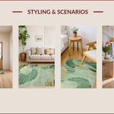 Ultra Soft Area Rug, Non Slip, Stain Resistant, Washable Area Rugs for Living Room, Bedroom, Elegant Textured Geometric Print(Green)