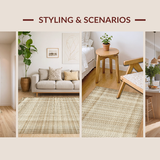 Ultra Soft Area Rug, Non Slip, Stain Resistant, Washable Area Rugs for Living Room, Bedroom, Contemporary Soft Tasseled Appeal(Beige)