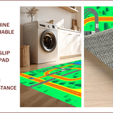 Ultra Soft Area Rug, Non Slip, Stain Resistant, Washable Area Rugs for Living Room, Bedroom, Colorful Urban Traffic Adventure Rug(Green)