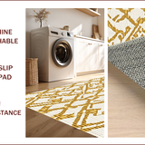 Ultra Soft Area Rug, Non Slip, Stain Resistant, Washable Area Rugs for Living Room, Bedroom, Marble Border Elegant(Gold)