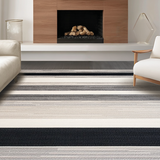 Ultra Soft Area Rug, Non Slip, Stain Resistant, Washable Area Rugs for Living Room, Bedroom, Vibrant Organic Striped Design(Gray)