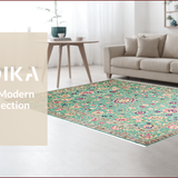Ultra Soft Area Rug, Non Slip, Stain Resistant, Washable Area Rugs for Living Room, Bedroom, Cream Green Nursery Playroom Stain-Resistant Rug(Green)