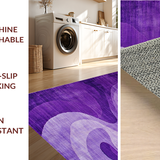 Ultra Soft Area Rug, Non Slip, Stain Resistant, Washable Area Rugs for Living Room, Bedroom, Artistic Luxe Ripple Effect(Purple)