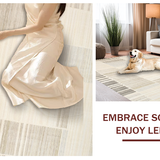 Ultra Soft Area Rug, Non Slip, Stain Resistant, Washable Area Rugs for Living Room, Bedroom, Contemporary Soft Irregular Edge(Beige)