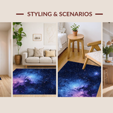 Ultra Soft Area Rug, Non Slip, Stain Resistant, Washable Area Rugs for Living Room, Bedroom, Ethereal Skyward Color Symphony(Blue)