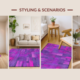 Ultra Soft Area Rug, Non Slip, Stain Resistant, Washable Area Rugs for Living Room, Bedroom, Chic Cozy Textured Harmony(Purple)