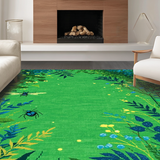 Ultra Soft Area Rug, Non Slip, Stain Resistant, Washable Area Rugs for Living Room, Bedroom, Vibrant Eclectic Insect Design(Green)