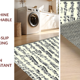 Ultra Soft Area Rug, Non Slip, Stain Resistant, Washable Area Rugs for Living Room, Bedroom, Dynamic Note-Centric Visual Experience(Black)