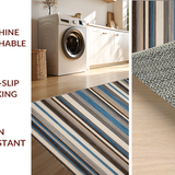 Ultra Soft Area Rug, Non Slip, Stain Resistant, Washable Area Rugs for Living Room, Bedroom, Elegant Textured Tone Block Pattern(Brown)