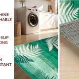 Ultra Soft Area Rug, Non Slip, Stain Resistant, Washable Area Rugs for Living Room, Bedroom, Elegant Wavy Green Aesthetic(Green)