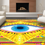 Ultra Soft Area Rug, Non Slip, Stain Resistant, Washable Area Rugs for Living Room, Bedroom, Vibrant Tribal Ethnic Pattern(Yellow)