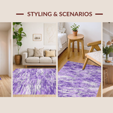 Ultra Soft Area Rug, Non Slip, Stain Resistant, Washable Area Rugs for Living Room, Bedroom, Luxurious Fluffy Mystic Swirl(Purple)