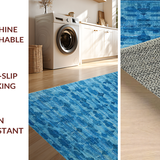 Ultra Soft Area Rug, Non Slip, Stain Resistant, Washable Area Rugs for Living Room, Bedroom, Azure Bowknot Accent Rug: Scalloped Edges, Chic Floor Decor(Blue)