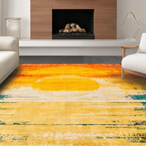 Ultra Soft Area Rug, Non Slip, Stain Resistant, Washable Area Rugs for Living Room, Bedroom, Elegant Earthy Tones Design(Orange)
