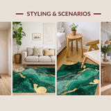 Elegant Gold Swirl Abstract Art(Green)