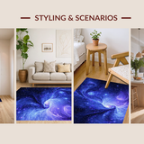 Ultra Soft Area Rug, Non Slip, Stain Resistant, Washable Area Rugs for Living Room, Bedroom, Dreamy Starry Sky Visualization(Blue)