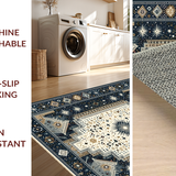 Ultra Soft Area Rug, Non Slip, Stain Resistant, Washable Area Rugs for Living Room, Bedroom, Whimsical Lunar Harmony Pattern(Beige)