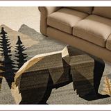 Ultra Soft Area Rug, Non Slip, Stain Resistant, Washable Area Rugs for Living Room, Bedroom, Cozy Log Cabin Decor Accents(Beige)