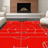 Ultra Soft Area Rug, Non Slip, Stain Resistant, Washable Area Rugs for Living Room, Bedroom, Rustic Textured Athletic Scene(Red)