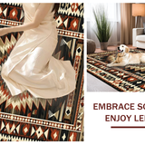 Ultra Soft Area Rug, Non Slip, Stain Resistant, Washable Area Rugs for Living Room, Bedroom, Bold Aztec Inspired Graphic(Brown)