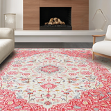 Ultra Soft Area Rug, Non Slip, Stain Resistant, Washable Area Rugs for Living Room, Bedroom, Stylish Soft Pastel Pattern(White)