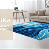 Ultra Soft Area Rug, Non Slip, Stain Resistant, Washable Area Rugs for Living Room, Bedroom, Modern Vibrant Space Inspired Pattern(Blue)