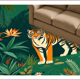Ultra Soft Area Rug, Non Slip, Stain Resistant, Washable Area Rugs for Living Room, Bedroom, Vintage Jungle Ethnic Aesthetic(Green)