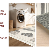 Ultra Soft Area Rug, Non Slip, Stain Resistant, Washable Area Rugs for Living Room, Bedroom, Minimalist Geometric Texture Fusion(Gray)